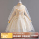 蘿卜唄唄（LUOBOBEIBEI）女童公主裙春秋款晚禮服女孩子生日主持鋼琴演出服 米色 130