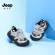 JEEP吉普男童涼鞋小童透氣鏤空運動(dòng)鞋子兒童銀色網(wǎng)鞋淺星灰/曜石黑28