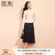 香影網(wǎng)紗半身裙女高腰2025春裝新款氣質(zhì)中長(zhǎng)顯瘦閃閃黑色a字裙子 黑色 S