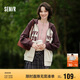 森馬（Semir）外套女連帽插肩袖寬松上衣女士秋季潮流刺繡撞色夾克101524108006