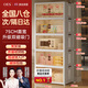 OES收納柜儲置物柜收納箱帶輪置簡易零食柜衣柜子可折疊家用廚房柜子 【75面寬】折疊免安裝/加粗加厚 五層【近期熱銷/性價比推薦】
