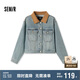 森馬（Semir）森柔牛仔|牛仔外套女短款翻領做舊秋夾克小個子街頭103524108001