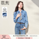 香影牛仔襯衫女2025年秋季新款藍(lán)色疊穿上衣水洗純棉內(nèi)搭正肩襯衣 牛仔藍(lán) M