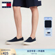 TOMMY JEANS【輕便船鞋】25春夏男裝棉質(zhì)懶人一腳蹬運(yùn)動鞋休閑鞋帆布鞋 【01366】藏青色C1G 41