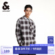 杰克·瓊斯（JACK&JONES）男裝秋季時(shí)尚潮百搭舒適休閑襯衣男寬松翻領(lǐng)格子襯衫男224405010 E39鍛鋼灰 M 175
