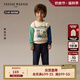 Teenie Weenie Kids小熊童裝24秋冬款男女寶寶撞色印花加絨衛(wèi)衣 綠色 100cm