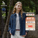 哈吉斯（HAZZYS）女裝 春秋款女士寬松時(shí)尚牛仔長(zhǎng)袖襯衫女ASCSK1BDF04 深藏青色DN M (160/84A 38)