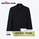 柒牌棒球領(lǐng)夾克春夏厚款休閑防靜電格紋棉服外套【雙面穿】125JK70760 黑色 2XL (185)
