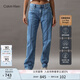 Calvin KleinJeans四季款女士ck舒適亞麻分割線復(fù)古低腰直筒牛仔褲J223379 1A4-牛仔淺藍(lán) 29