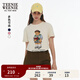Teenie Weenie小熊T恤2025夏季新款學(xué)院風(fēng)活力印花上衣寬松短袖女 象牙白 M