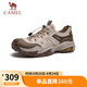 駱駝（CAMEL）網面透氣輕盈免系城市戶外徒步休閑鞋男 G15M379034 杏/咖 41 