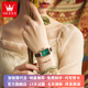 歐利時(shí)（OLEVS）瑞士認(rèn)證品牌手表女士時(shí)尚潮流小綠表防水石英女表輕奢小方表 OLEVS-6624-皮帶小綠表