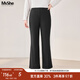MsShe【彈力微喇七分小黑褲】大碼女裝2025新款夏季胖mm顯瘦褲子 長(cháng)褲-黑色現貨 3XL