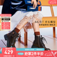 天美意女靴瘋狂動(dòng)物城聯(lián)名厚底馬丁靴短靴女時(shí)尚女鞋 栗子棕（絨里） 37