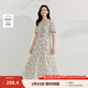 茵曼（INMAN）【商場(chǎng)同款】純棉撞色印繡花連衣裙2025夏季女裝新品長(zhǎng)裙子 淡香杏 L