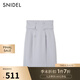 SNIDEL2025春夏新品時(shí)尚百搭高腰雙排扣直筒半身短裙SWFS252141 水藍色 S (0)