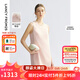 朗姿2025夏季新款無(wú)袖圓領(lǐng)連衣裙女直筒重工釘珠優(yōu)雅通勤都市裙子 淡粉色 L
