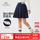 英氏（YEEHOO）兒童裙子女童半身裙秋季時(shí)尚淑女學(xué)院百褶裙秋裝新款衣服中大童裝 學(xué)院百褶徽章深藍(lán) 150