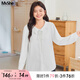 MsShe【不掉色牛仔馬甲套裝】大碼女裝2025秋裝胖mm疊搭襯衫上衣 襯衫-純白色現(xiàn)貨 XL