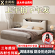 莊閑和實(shí)木床簡約現(xiàn)代主臥家用1.5單人床出租房用1.8米榻榻米軟包雙人床 橡木灰色單床+10cm床墊 1.5*2米【前30名搶】