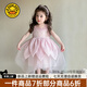 G.DUCKKIDS小黃鴨童裝公主裙女童連衣裙夏季新款哪吒衣服蓮花裙子兒童禮服裙 粉色 100 尺碼2~3歲【90-100cm】cm