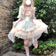 閃動(dòng)少女（SHANDONGSHAONV）jsk洛麗塔lolita仙氣公主連衣裙生日禮服蘿莉 綠色jsk+拖尾+手袖+邊夾 S (55斤到85斤)
