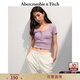 Abercrombie & Fitch【多色亨利領(lǐng)】小麋鹿圖案女裝25夏季修身短袖T恤139-5271 粉色 M (165/96A)