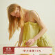 朵朵·可可【主播推薦】涼感天絲棉 偏透夏季性感吊帶睡衣 朵朵可可 黃綠套裝 L (165)