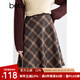 百圖betu女裝秋季新款曠野美拉德復(fù)古格紋半身裙裙子女2409T95 咖格 XS