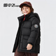 雪中飛兒童羽絨服男女童加厚新款簡(jiǎn)約冬季面包羽絨服外套黑色160