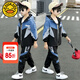 G.DUCKKIDS童裝男童秋裝套裝兒童服裝春秋季運(yùn)動套裝中大童風(fēng)衣外套男孩衣服 藍(lán)色兩件套qeegqcg 140 尺碼9~10歲【130-140cm】