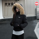 唐菓蜜羽絨棉服女2025冬季新款韓版連帽大毛領(lǐng)羽棉襖絨服小個(gè)子短款棉衣 黑色 M