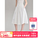 ELLE KIDS童裝 棉布繡花中長(zhǎng)半裙女童夏季新款法式清新度假風(fēng)裙子 白色 165 （M）