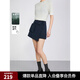ELLE學(xué)院風(fēng)不規則休閑短裙女2025夏新款萊賽爾天絲法式a字半身裙 藏青 M
