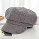 QUEENJOY女士七夕帽子中老年人媽媽八角帽春季中年時(shí)尚百搭秋冬保暖貝雷帽 黑灰色 M （56-58）CM  后面有調節繩