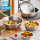 茶花（CHAHUA）304不銹鋼廚房專(zhuān)用湯盆菜盆加厚食品級材質(zhì)防摔洗菜盆面盆 24cm