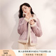 香影麂皮絨短外套女2024冬季新款立領(lǐng)拼接寬松休閑復(fù)古高級(jí)感上衣 紫色 M