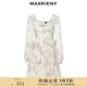 MAXRIENY【商場(chǎng)同款】浪漫復(fù)古氛圍感真絲碎花連衣裙桑蠶絲裙子 拼花 S 01