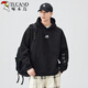 啄木鳥(niǎo)（TUCANO）美式重磅連帽衛衣男春秋季款潮牌寬松高級感帽衫情侶刺繡外套上衣 黑色 L 建議120-140斤