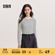 森馬（Semir）[商場同款]長袖T恤女緊身簡約百搭2025新款春圓領(lǐng)打底衫基礎(chǔ) 白藍(lán)色調(diào)00318 M 160/84A