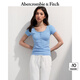 ABERCROMBIE & FITCH【多色亨利領(lǐng)】女裝25夏新款經(jīng)典小麋鹿修身短袖T恤KI139-5271 藍(lán)色 XS (160/84A)