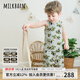 Milkbarn2025春夏新品兒童背心短褲套裝男女童童裝寶寶洋氣衣服 青空巨嘴鳥 110 (3-4歲-參考身高100-110cm)