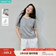 茵曼MIU系萊賽爾薄針織衫2025夏季女裝新款簡(jiǎn)約通勤圓領(lǐng)短袖上衣  貴族灰 XL