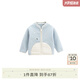 white wheat兒童2025秋季上衣女男孩抗靜電搖粒絨外套寶寶拉鏈衣服 藍(lán)色 90 cm