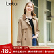 betu百圖女裝春季新款風(fēng)衣拼接燈芯絨翻領(lǐng)長袖風(fēng)衣女2301T44 卡其色 S