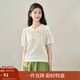 茵曼（INMAN）歐根紗拼接針織衫春秋季女裝新款國風(fēng)襯衫上衣 白色 M
