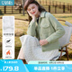艾蓓怡綠色華夫格雪爾絨棉服女2024秋冬新款?yuàn)A棉外套短款棉衣溫柔小香風(fēng) 松石綠 XL