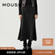 moussy 新品暗黑系解構(gòu)主義魚尾半身裙衛(wèi)裙028HAZ80-2411 021淺黑色 S