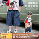 Disney baby迪士尼男童短褲兒童褲子中小童裝夏季休閑純棉牛仔褲 深藍  110 