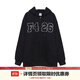 F426【趙露思同款】國潮牌秋季寬松大logo格子貼布繡衛衣 黑色 L